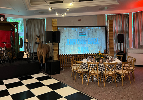 Screens and staging for presentations